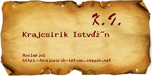 Krajcsirik István névjegykártya