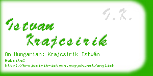 istvan krajcsirik business card